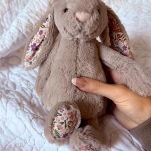 Jellycat bunny! - Taupe with Floral Accents